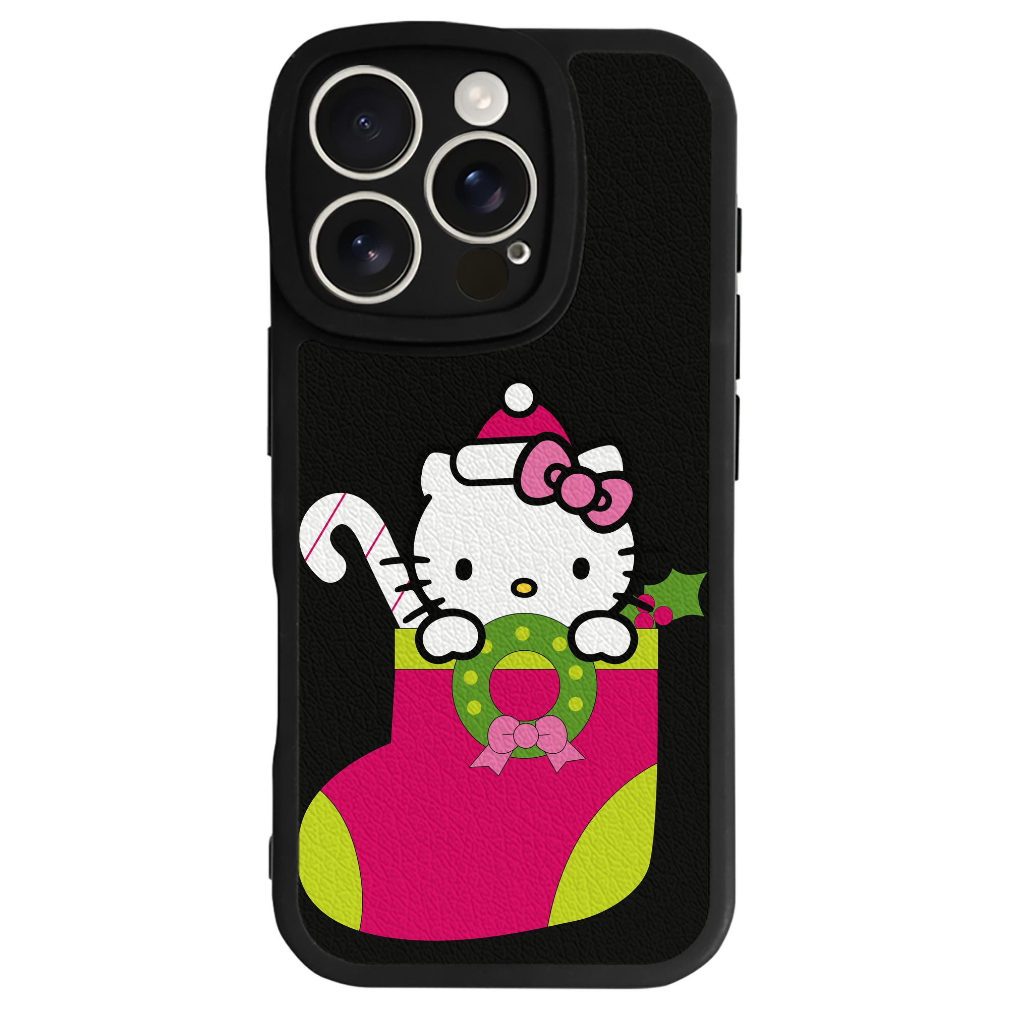 （画像用） Hello Kitty ハローキティ 【iPhone 16シリーズ対応】シリコンスマホケース（レザー調） 材質：シリコン